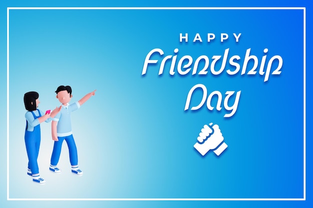 Photo happy friendship day banner or international friendship day 30 july