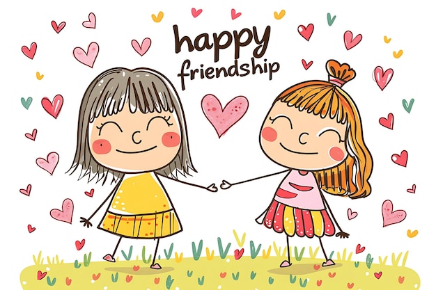 happy friendship day and best friends forever idea design