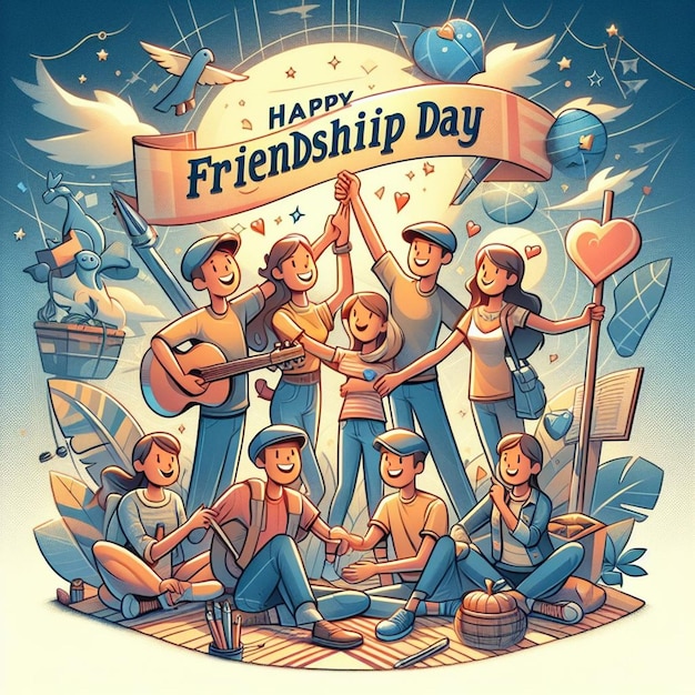 Photo happy friendship day celebrating