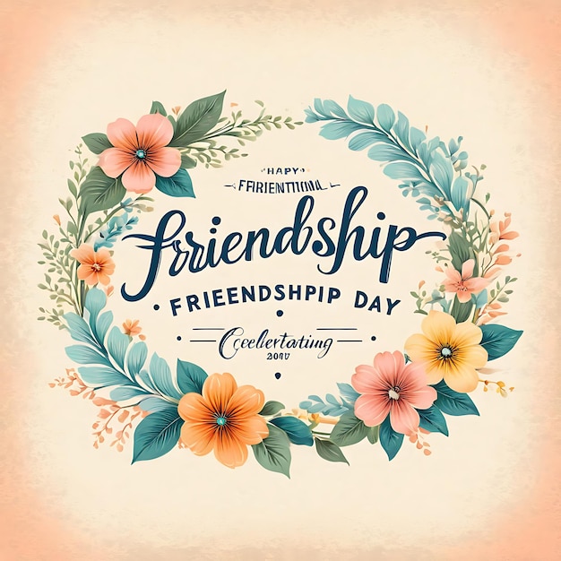 Foto disegno illustrativo di happy friendship day