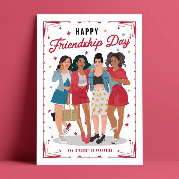 Photo happy friendship day poster design