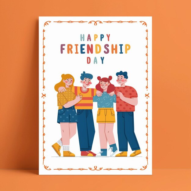 Photo happy friendship day poster design