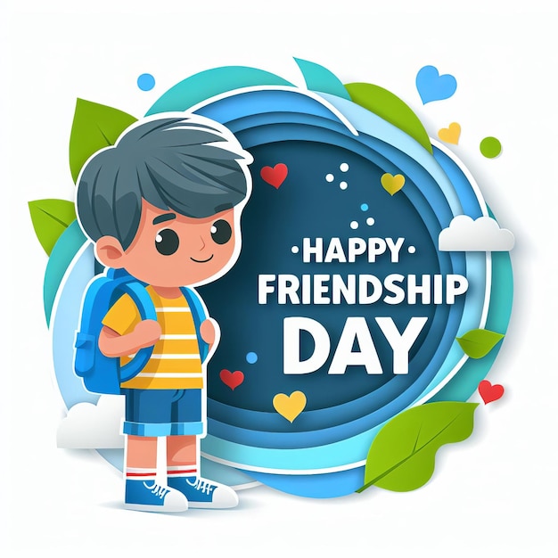 Photo happy friendship day with friends illustration generative ai