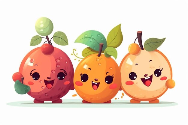 Happy Fruit Character