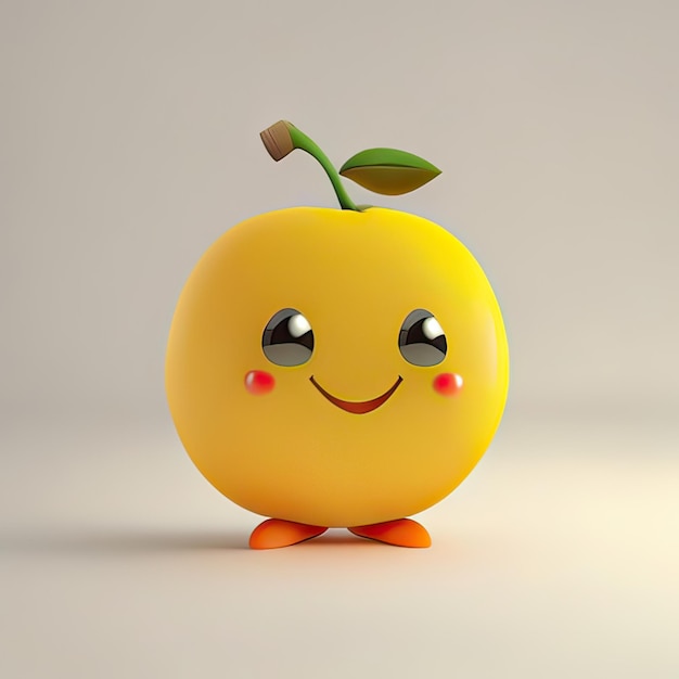 Happy and funny fruit mascot Generative AI