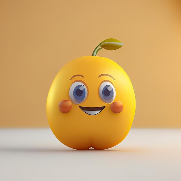 Счастливый и смешной фруктовый талисман Генеративный ИИ