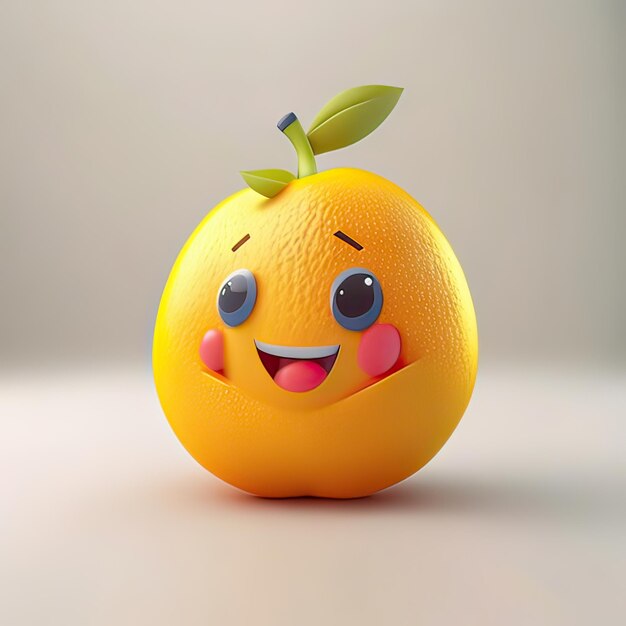 Happy and funny fruit mascot generative ai