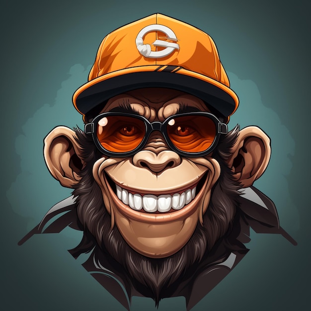 Photo a happy and funny monkey cartoon charecter