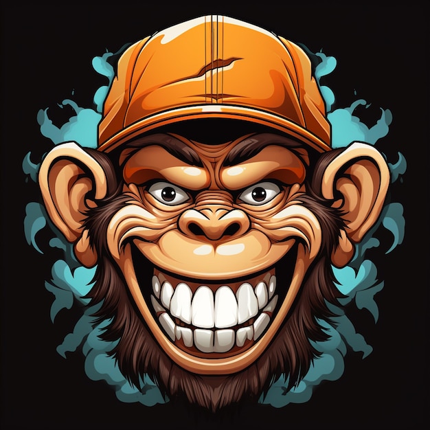 Photo a happy and funny monkey cartoon charecter