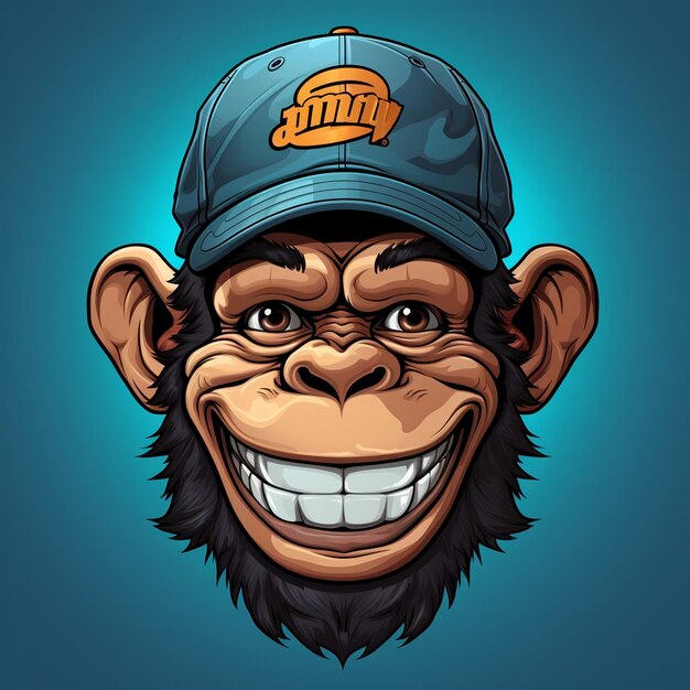 Photo a happy and funny monkey cartoon charecter