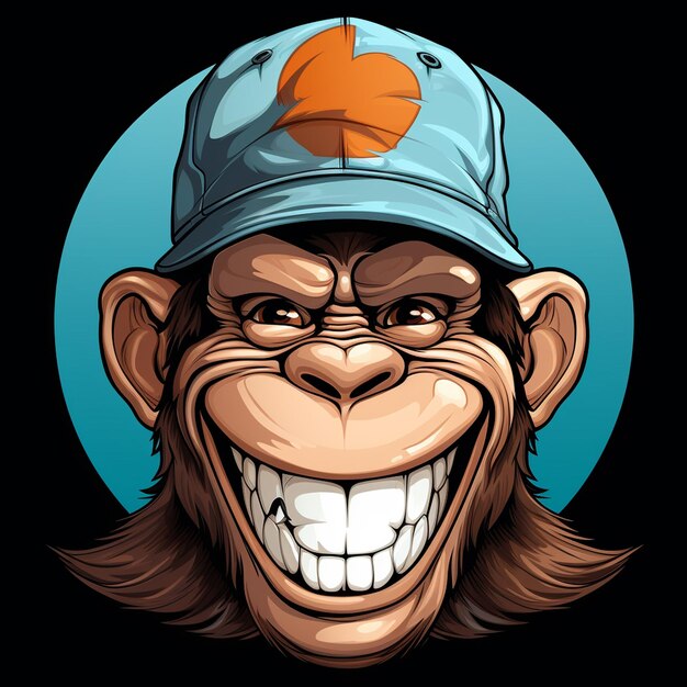Foto un personaggio animato di scimmia felice e divertente