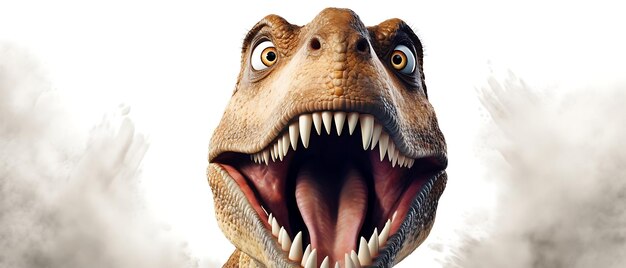 Happy funny t rex dinosaure backgroung with copy space for text