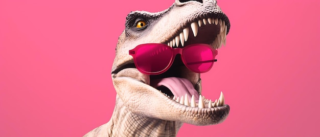 Happy funny t rex dinosaure backgroung with copy space for text