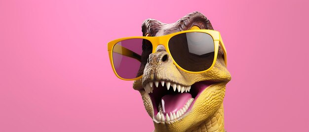 Happy funny t rex dinosaure backgroung with copy space for text