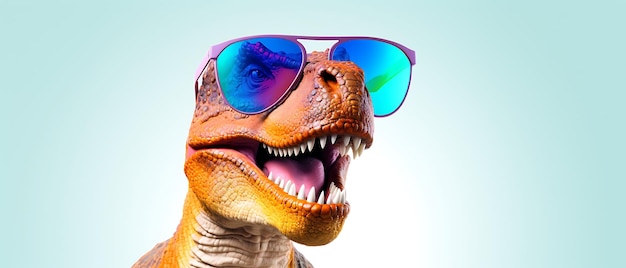Happy funny t rex dinosaure backgroung with copy space for text