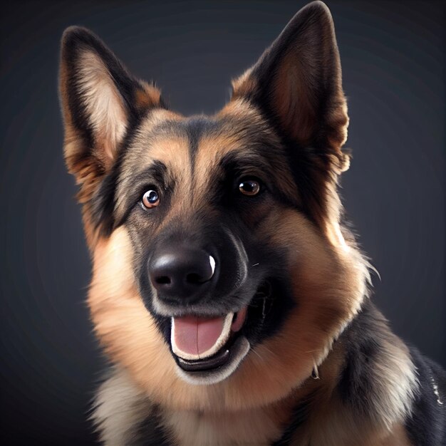 Happy German Shepherd dog portrait looking at camera