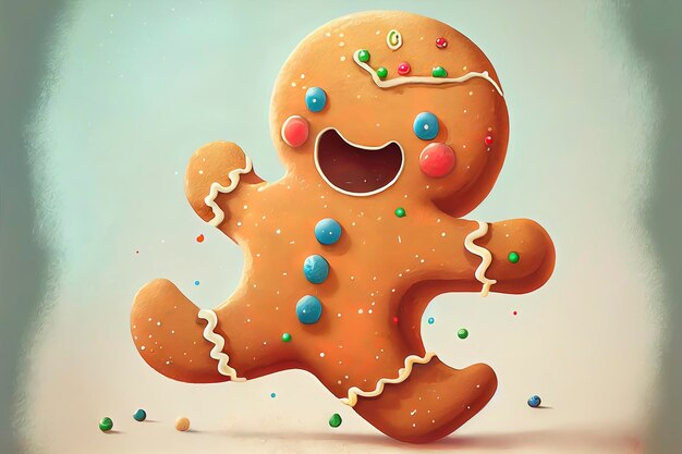 Happy gingerbread man cookie