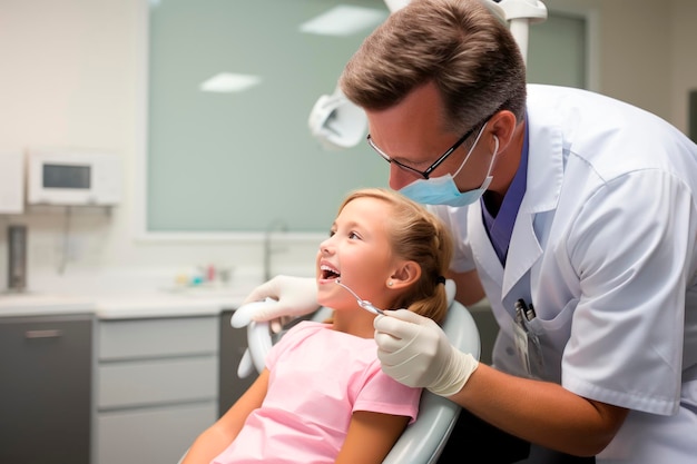 happy girl at the dentist