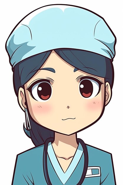 Photo happy girl in doctor dress and hat ai generated