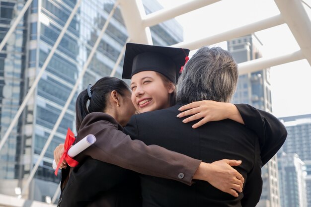 Happy girl in her graduation day.