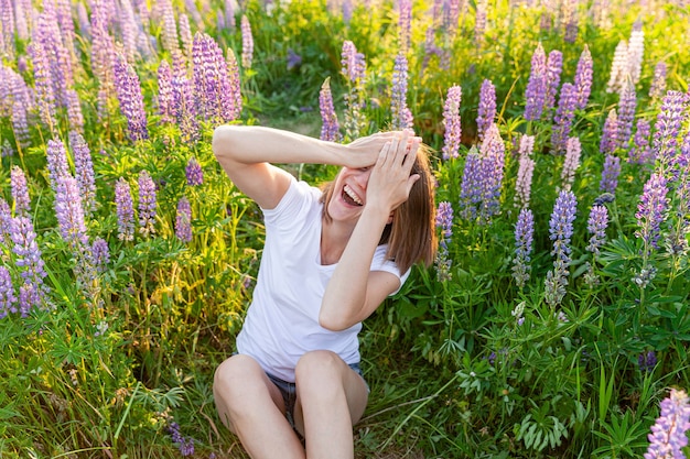 Happy girl smiling outdoor