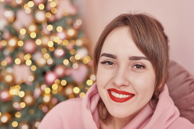 Happy girl with gift box