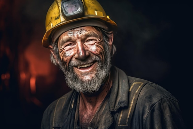 Happy of gold mine workers in gold mine Generate Ai