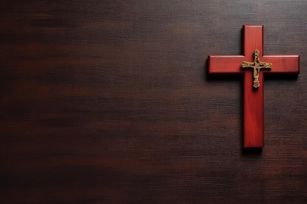 Happy good friday celebration concept with crown of thorns bible christian cross and copy space