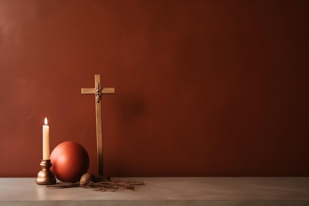 Photo happy good friday celebration concept with crown of thorns bible christian cross and copy space