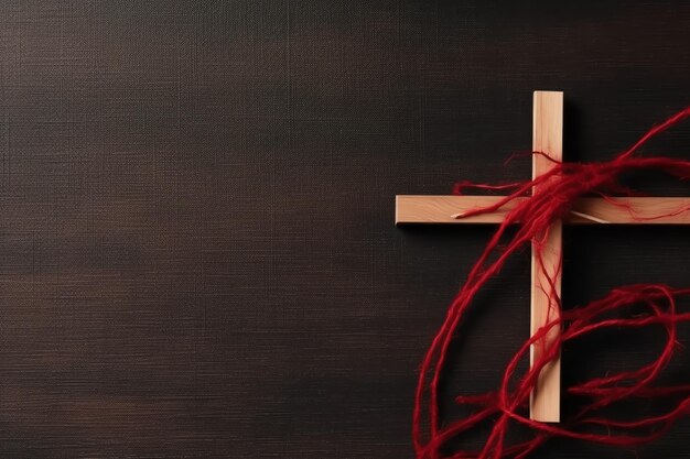 Happy good friday celebration concept with crown of thorns bible christian cross and copy space