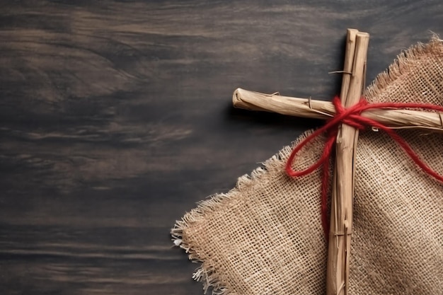 Happy good friday celebration concept with crown of thorns bible christian cross and copy space