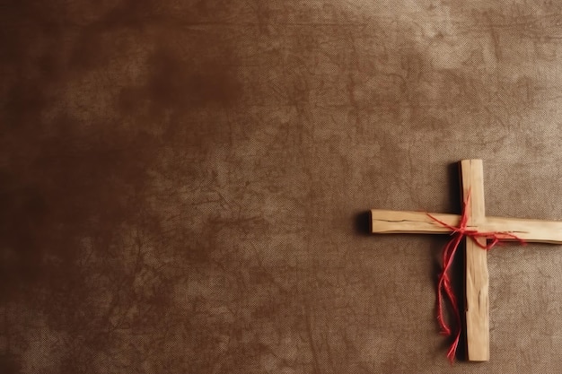 Happy good friday celebration concept with crown of thorns bible christian cross and copy space