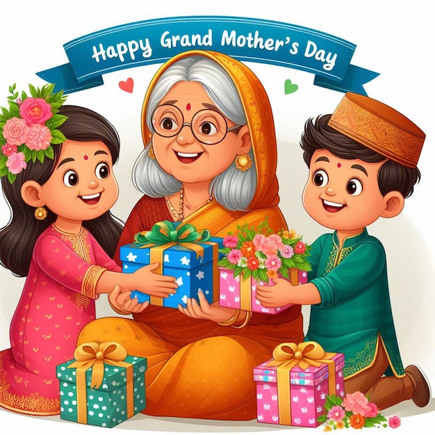 Premium Photo Happy grandmother's day illustration