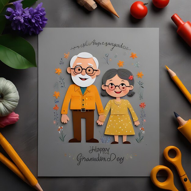 Happy Grandparents day flat illustration