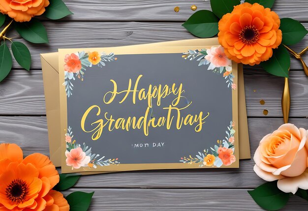 Photo happy grandparents day flat illustration