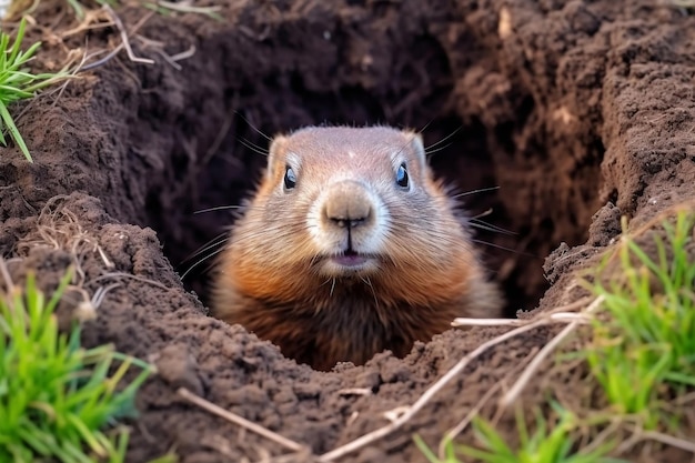 Happy Groundhog Day Groundhog Celebration Generative Ai