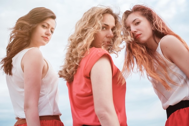 Happy group of women having fun outdoors