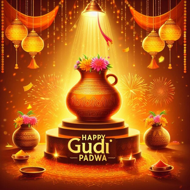 Photo happy gudi padwa traditional new year for marathi hindus ai generated