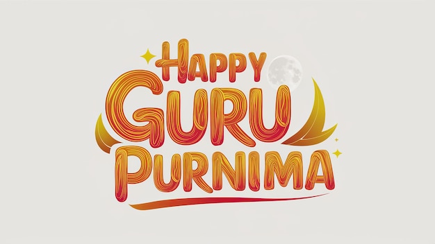 Foto happy guru purnima guru poornima gurudev guruji testo creativo isolato su sfondo bianco
