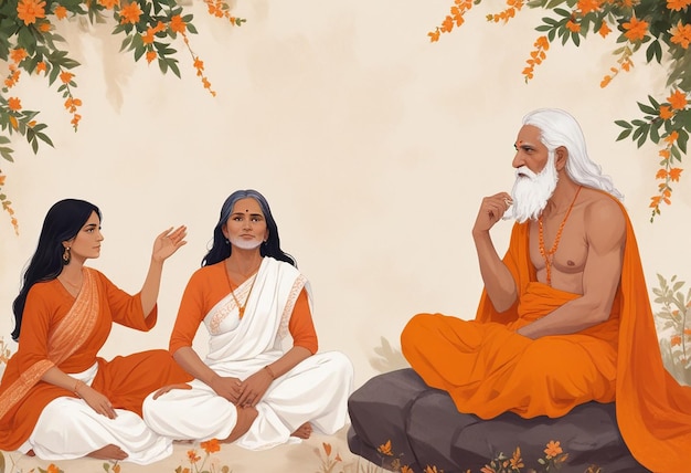 Foto felice guru purnima sfondo della festa religiosa indiana