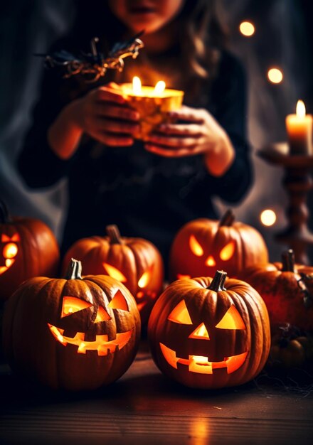 Happy Halloween Aantrekkelijke jonge vrouw bereidt zich voor op Halloween op de keuken