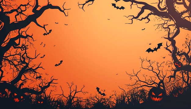 Happy Halloween background right side few empty space for text