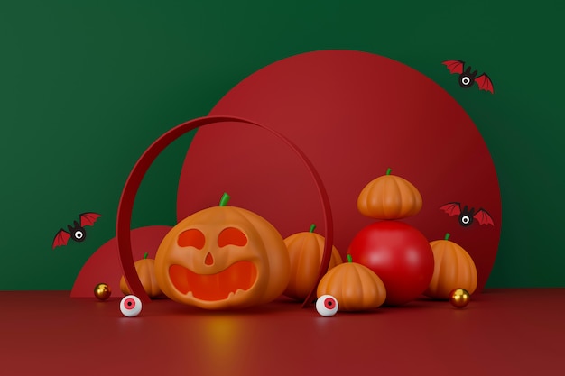 Happy halloween background space for text 3D illustration