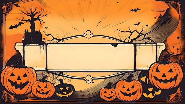 Happy halloween-banner met plaats voor tekst