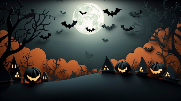 Happy Halloween banner or party invitation template