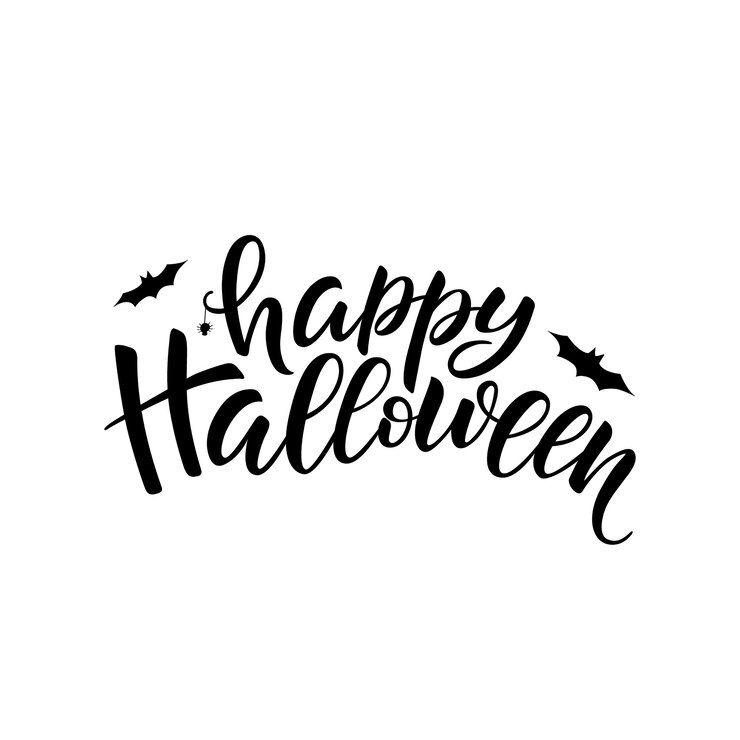 Foto happy halloween belettering borstel kalligrafie handgeschreven halloween typografie