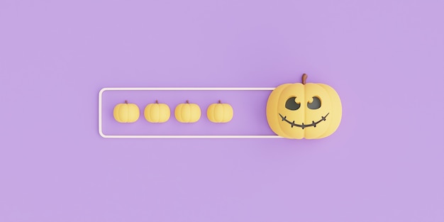 Happy Halloween concept ,Pumpkins character on purple background.3d rendering.