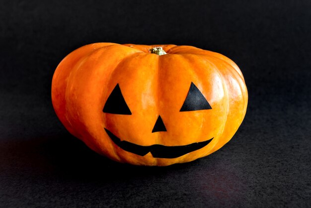 Happy Halloween decoration on black background. Halloween Pumpkin.