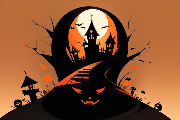 Happy Halloween Girl Event Achtergrond Wallpaper Promotionele Poster Ontwerp Illustratie Cartoon