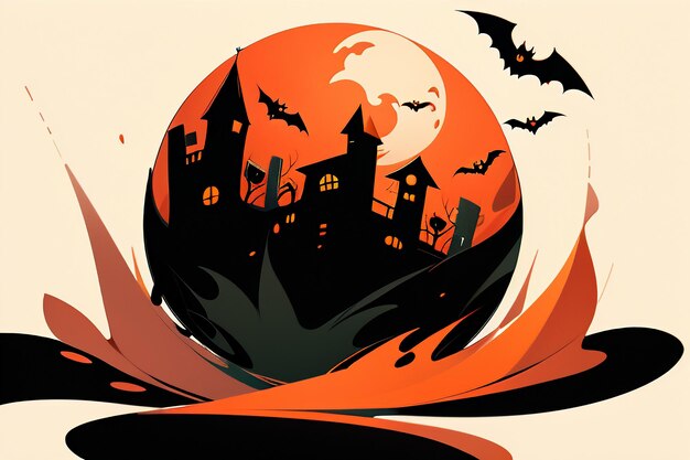 Happy Halloween Girl Event Achtergrond Wallpaper Promotionele Poster Ontwerp Illustratie Cartoon